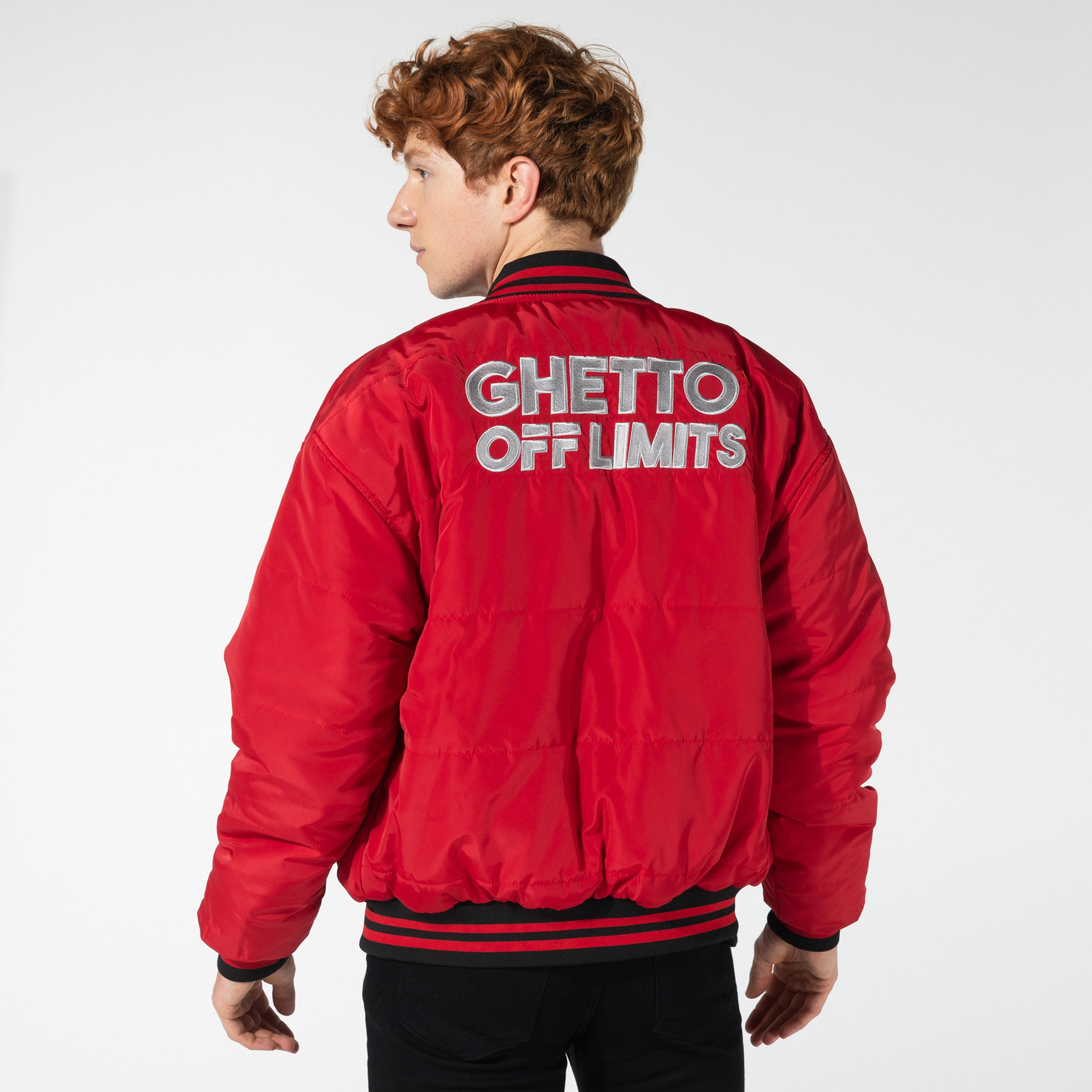 Ghetto Off Limits Bomber Jacket Double Side Kırmızı Unisex Ceket