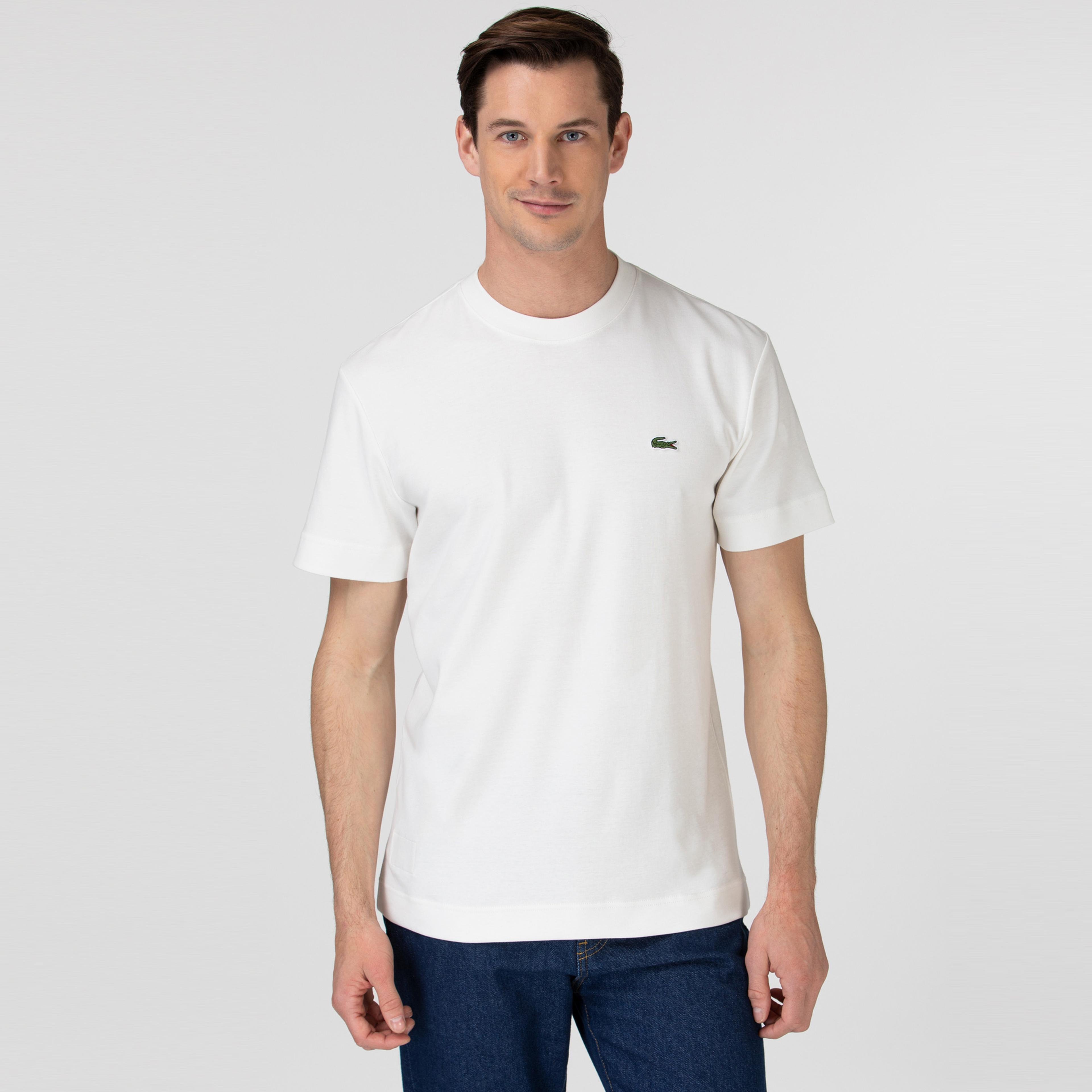 Lacoste Erkek Relaxed Fit Bisiklet Yaka Beyaz T-Shirt