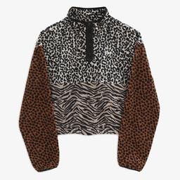 Vans Wild Patchwork Mock Neck Fleece Kadın Kahverengi Sweatshirt