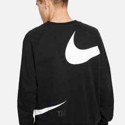 Nike Swoosh Fleece Crew Erkek Siyah Sweatshirt