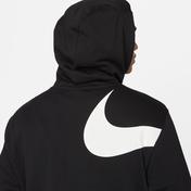 Nike Swoosh Semi-Brushed Erkek Siyah Sweatshirt
