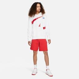 Nike Swoosh Semi-Brushed Erkek Beyaz Sweatshirt