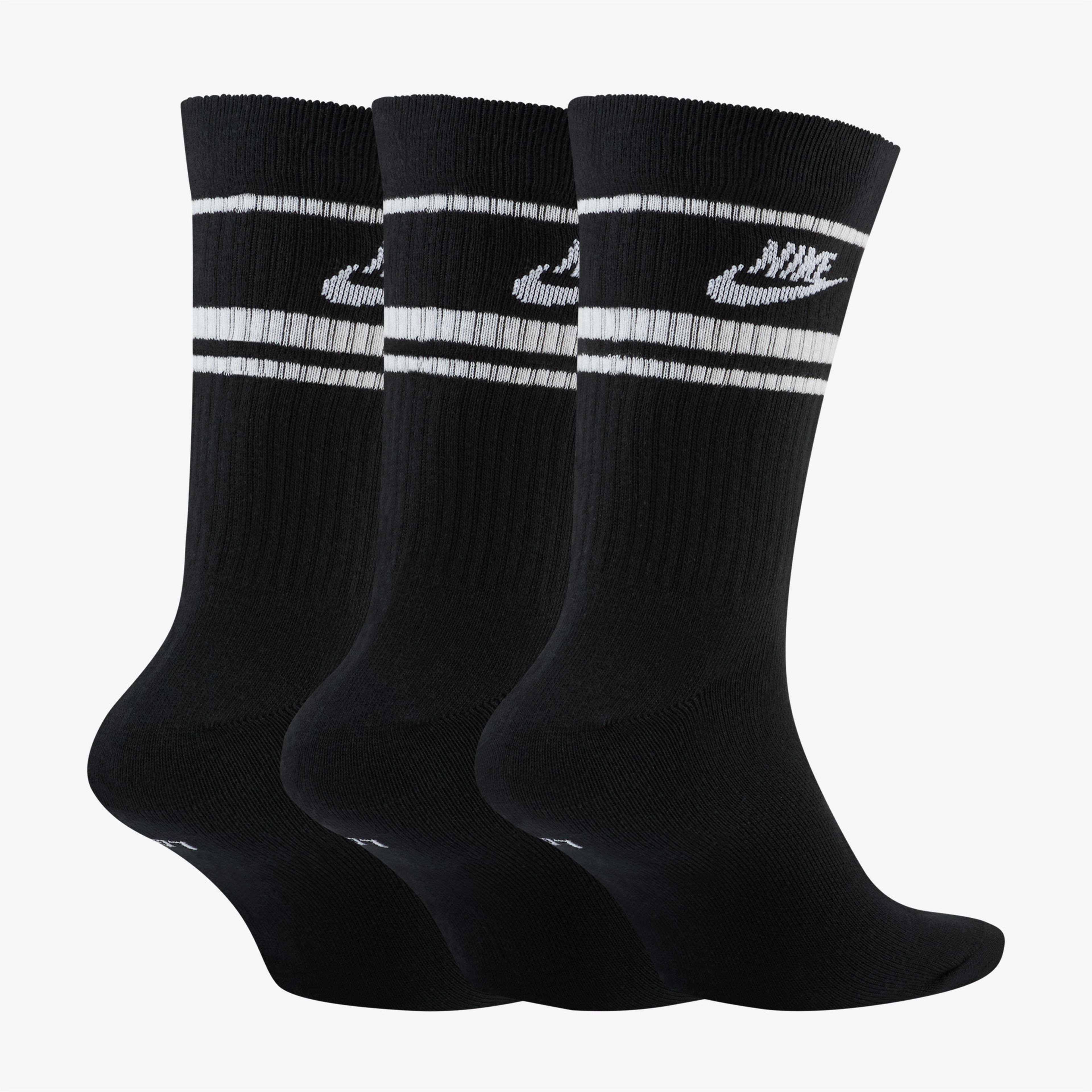 Nike Sportswear Essential Stripe Unisex Siyah Çorap