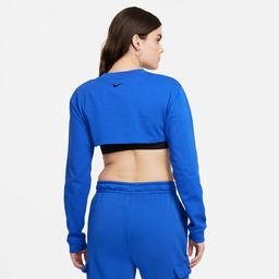 Nike Sportswear Top Ls Crop Print Kadın Mavi T-Shirt