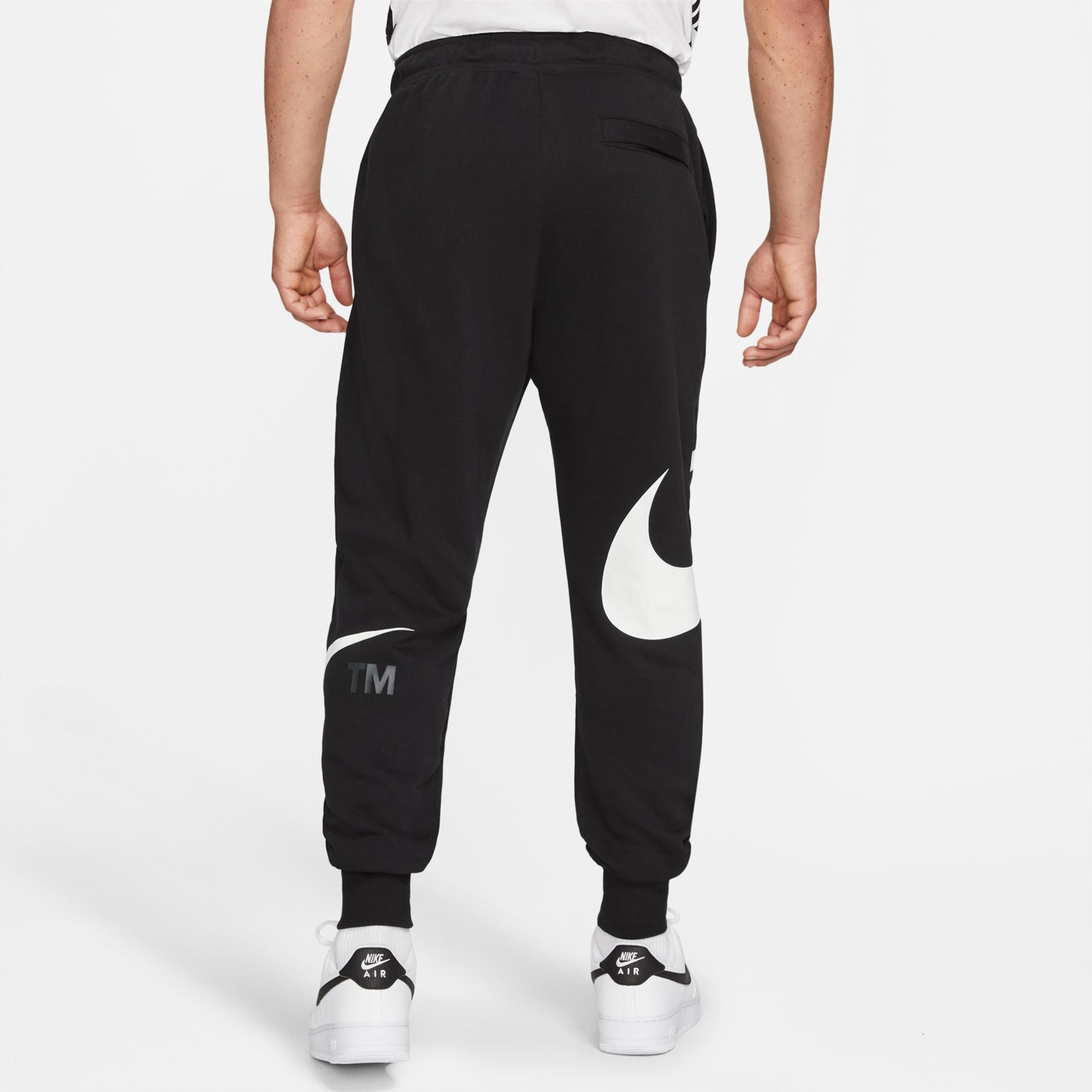 Nike Swoosh Semi-Brushed Back Erkek Siyah Eşofman Altı