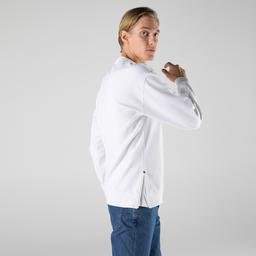 Lacoste Erkek Slim Fit Bisiklet Yaka Baskılı Beyaz Sweatshirt