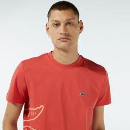 Lacoste Erkek Baskılı Kırmızı T-Shirt