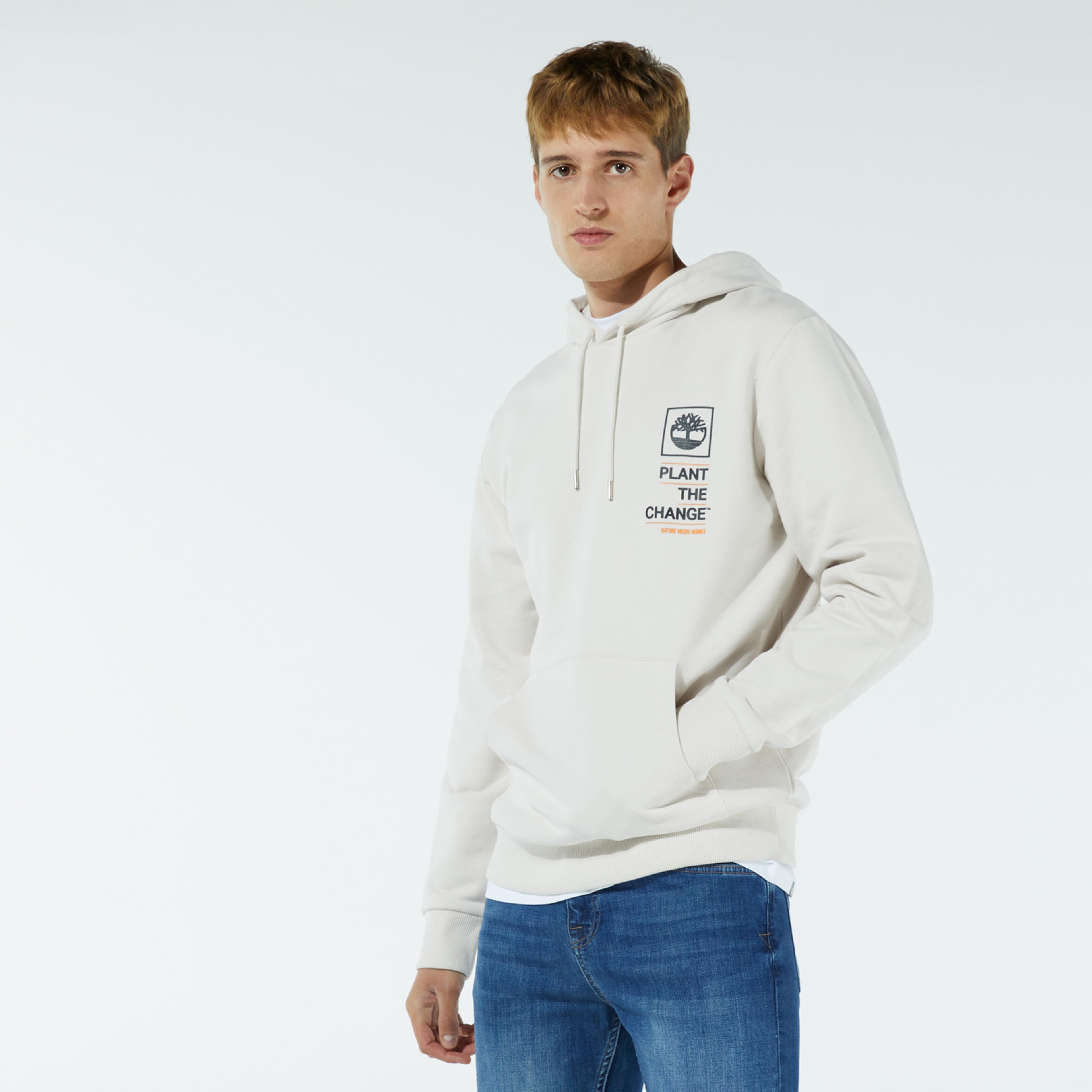 Timberland Nature Needs Heroes Graphic Erkek Bej Sweatshirt