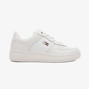 Tommy Hilfiger Textured Deri Basket Cupsole Kadın Beyaz Spor Ayakkabı