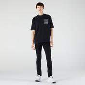 Lacoste L!ve Erkek Loose Fit Bisiklet Yaka Baskılı Siyah T-Shirt