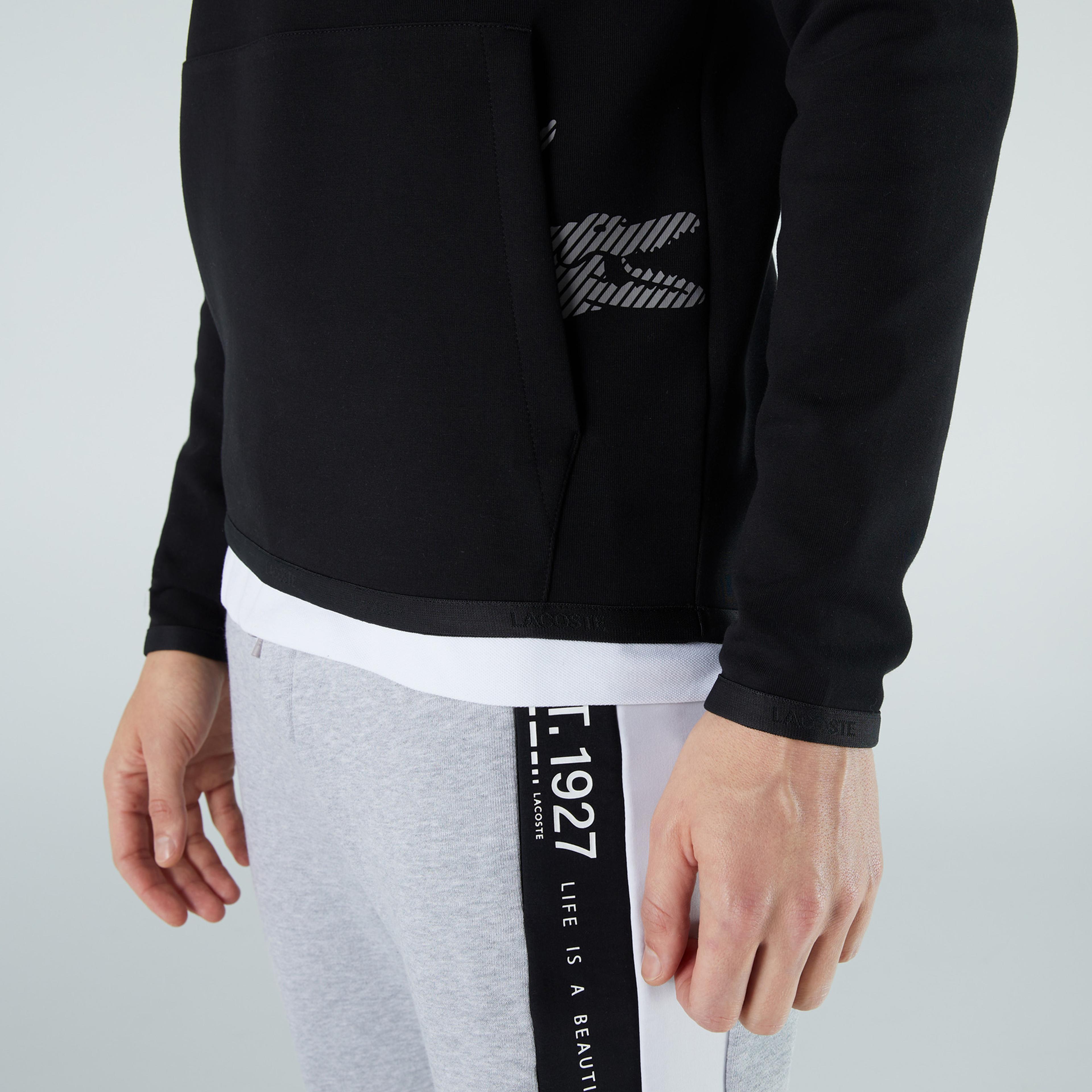 Lacoste Erkek Slim Fit Kapüşonlu Siyah Sweatshirt