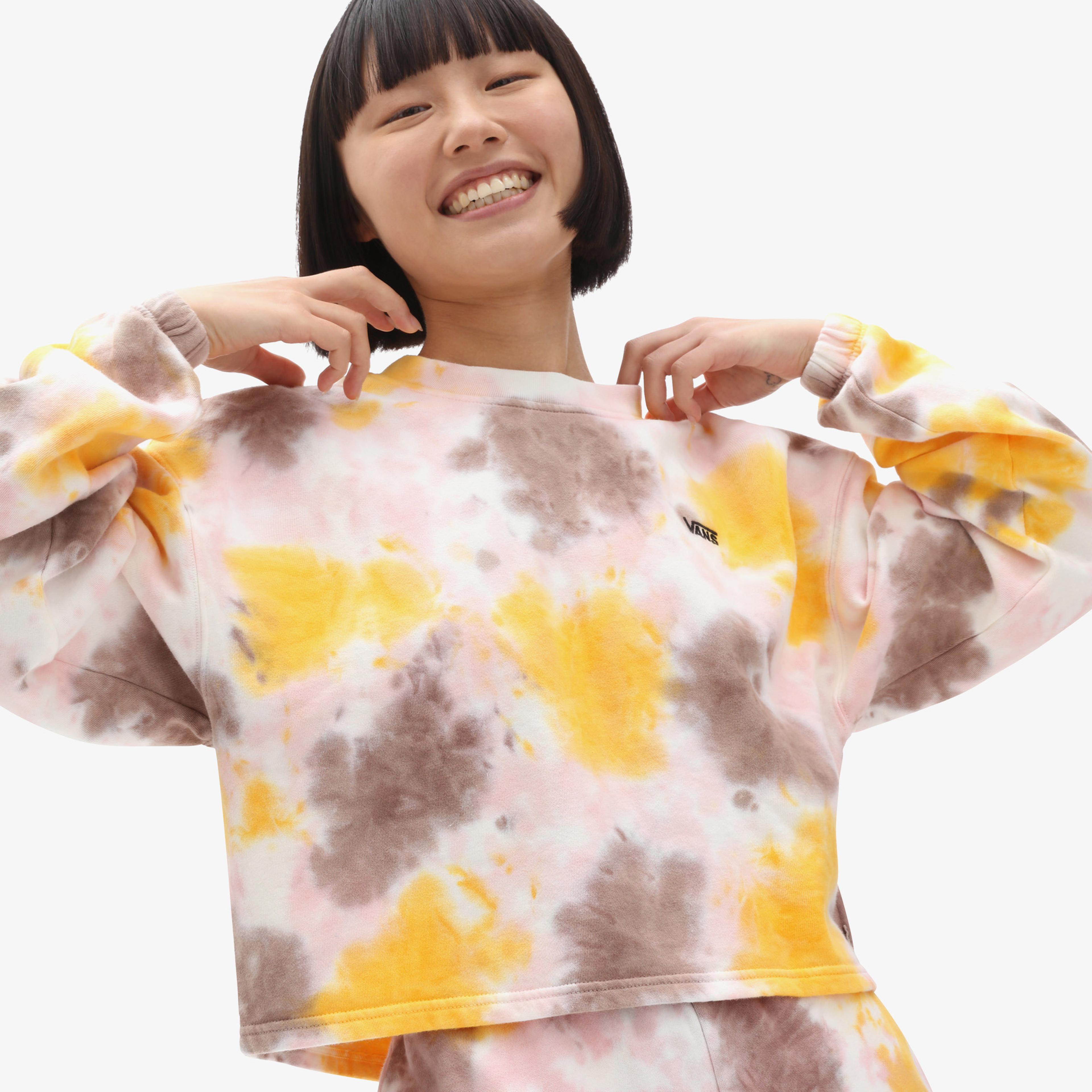 Vans WM Grunge Wash Crop Kadın Renkli Sweatshirt