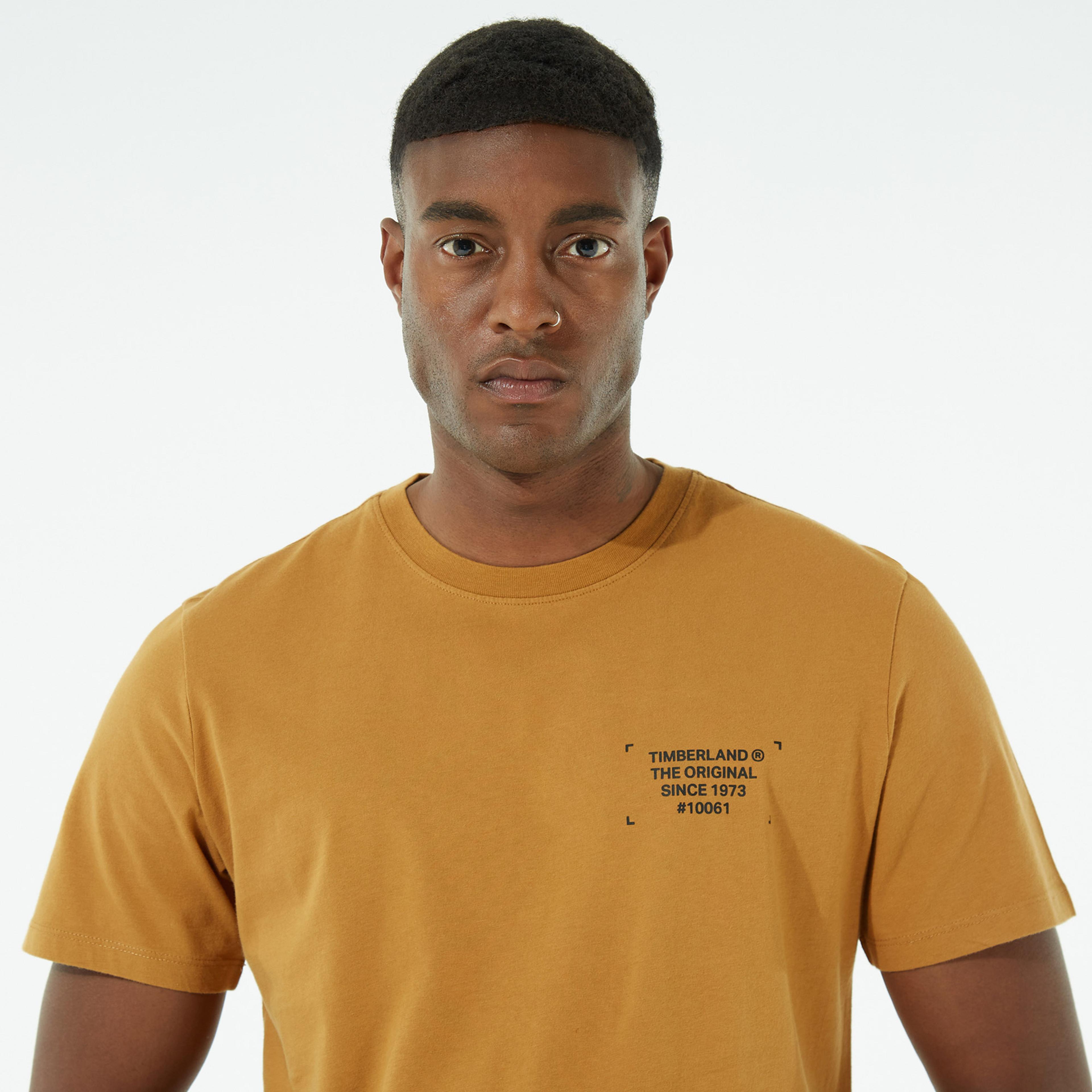Timberland Kamuflaj Desenli Logolu Sarı Erkek T-Shirt