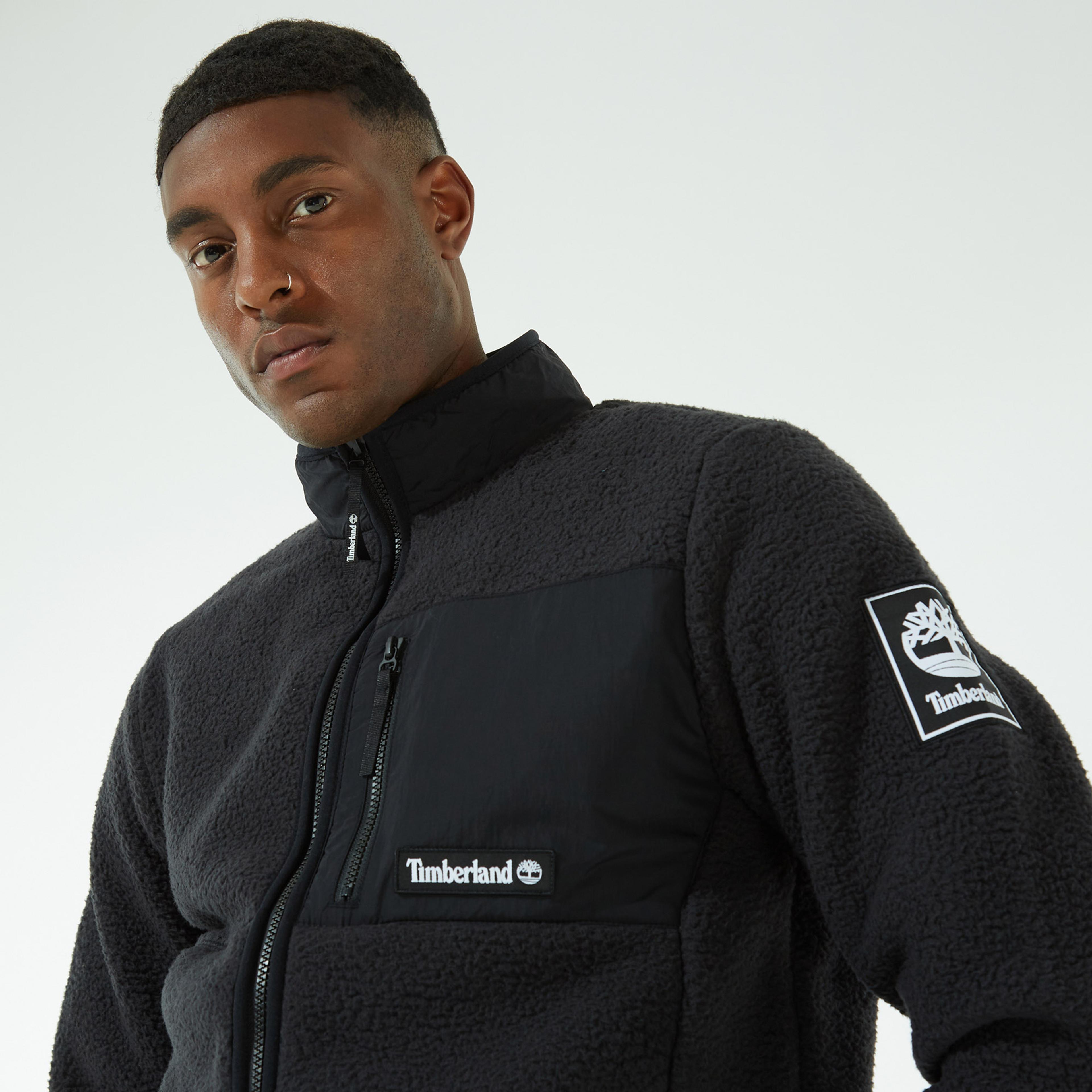 Timberland YC Outdoor Archive Sherpa Fleece Erkek Siyah Ceket