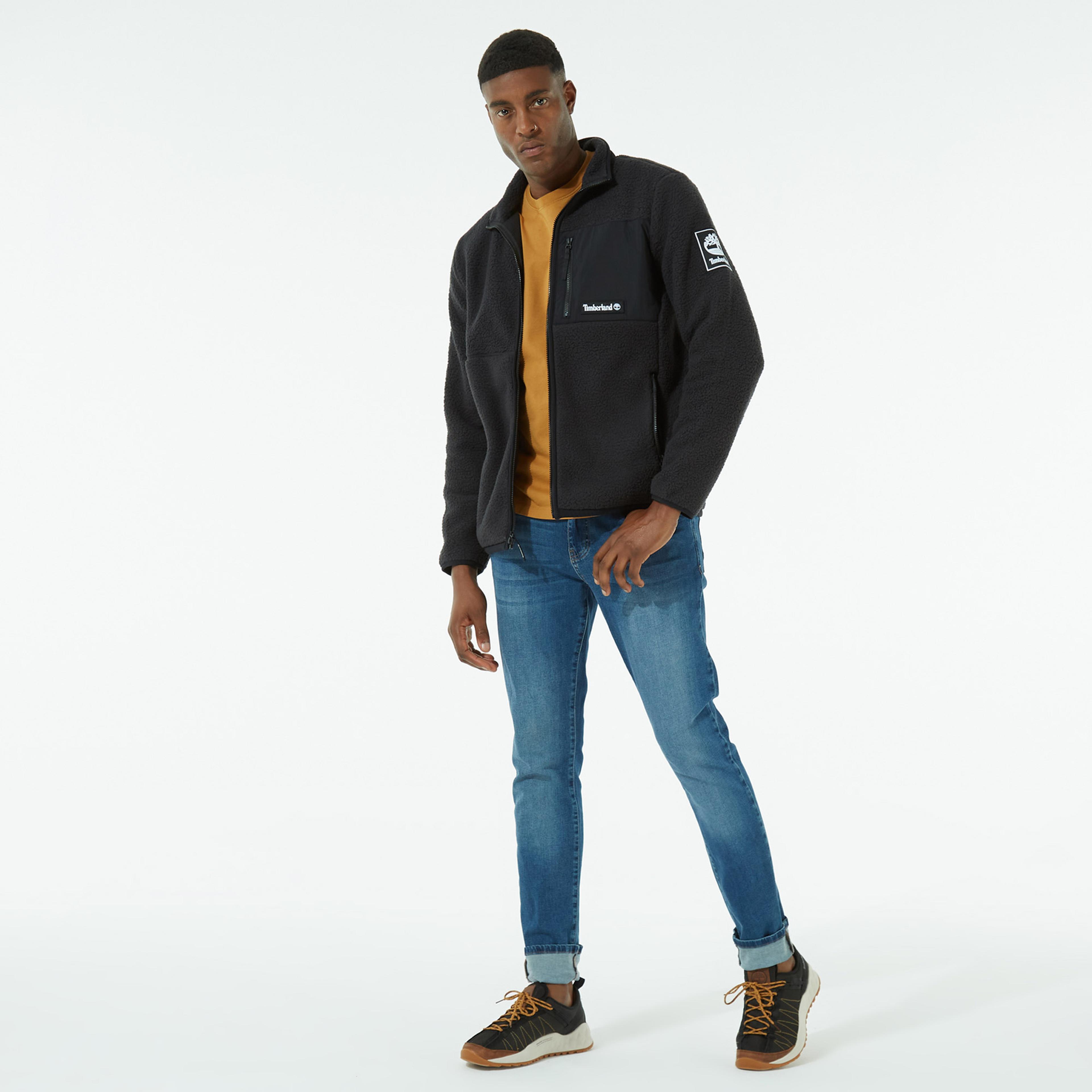 Timberland YC Outdoor Archive Sherpa Fleece Erkek Siyah Ceket