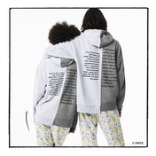 Lacoste x Peanuts Unisex Loose Fit Kapüşonlu Desenli Gri Sweatshirt