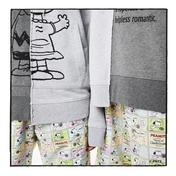 Lacoste x Peanuts Unisex Loose Fit Kapüşonlu Desenli Gri Sweatshirt