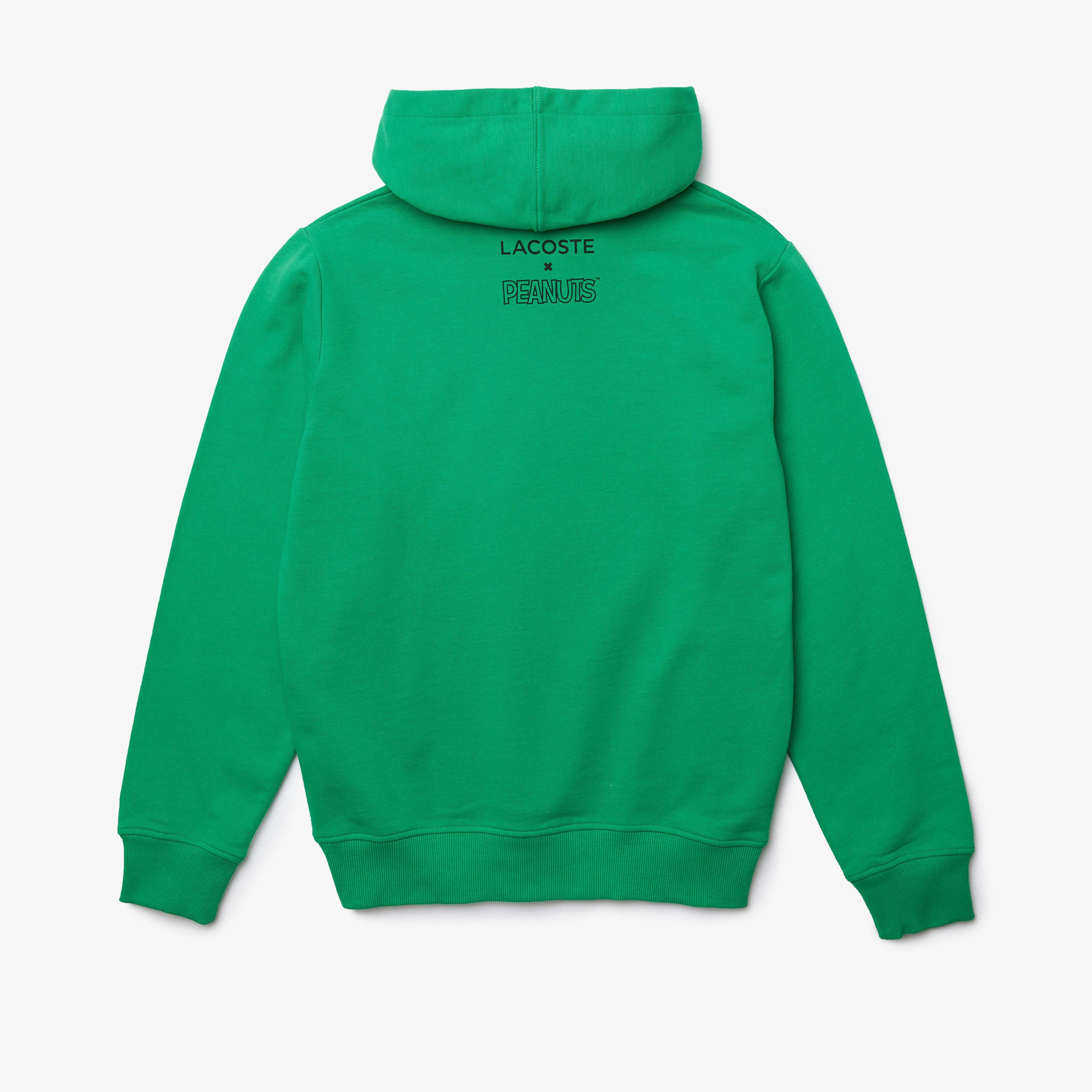 Lacoste x Peanuts Unisex Classic Fit Kapüşonlu Desenli Yeşil Sweatshirt