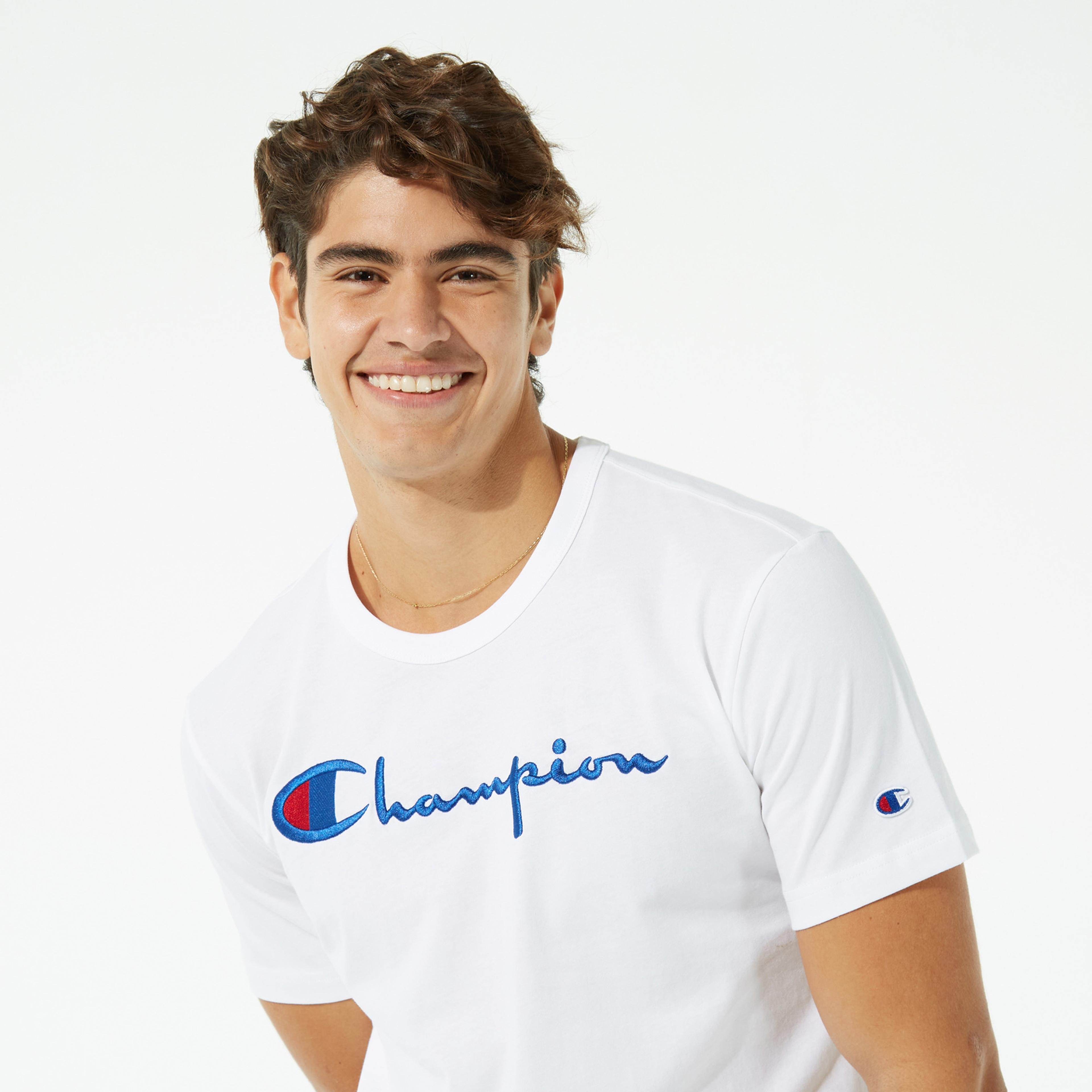 Champion Crewneck Regular Fit Erkek Beyaz T-Shirt