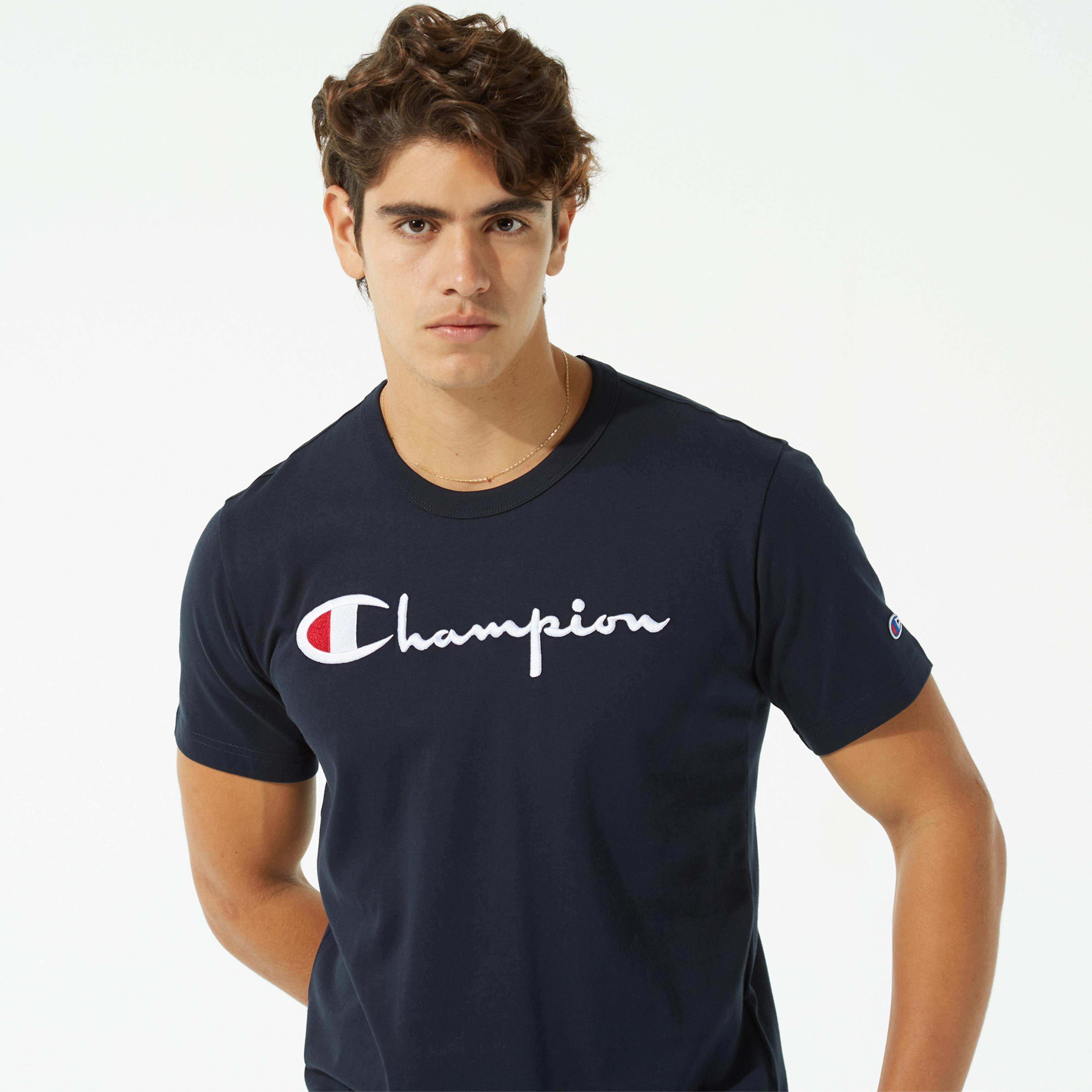 Champion Crewneck Regular Fit Erkek Lacivert T-Shirt