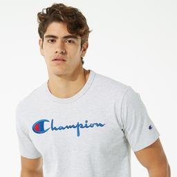 Champion Crewneck Regular Fit Erkek Gri T-Shirt