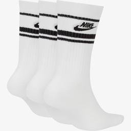 Nike Sportswear Essential Stripe Unisex 3'lü Beyaz Çorap