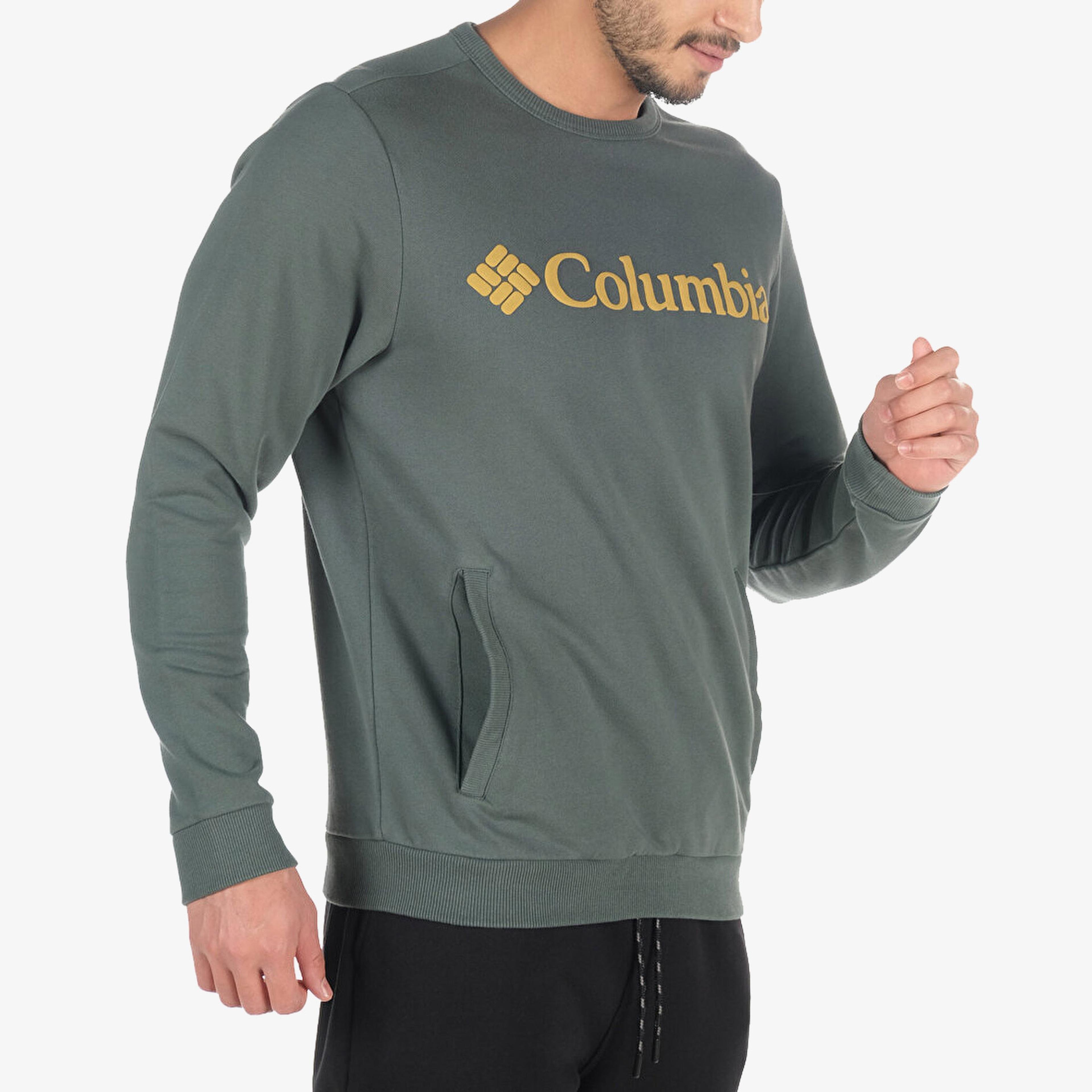 Columbia Lodge Crew Erkek Yeşil Sweatshirt