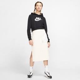 Nike Essential Croped Hoodie Kadın Siyah Sweatshirt