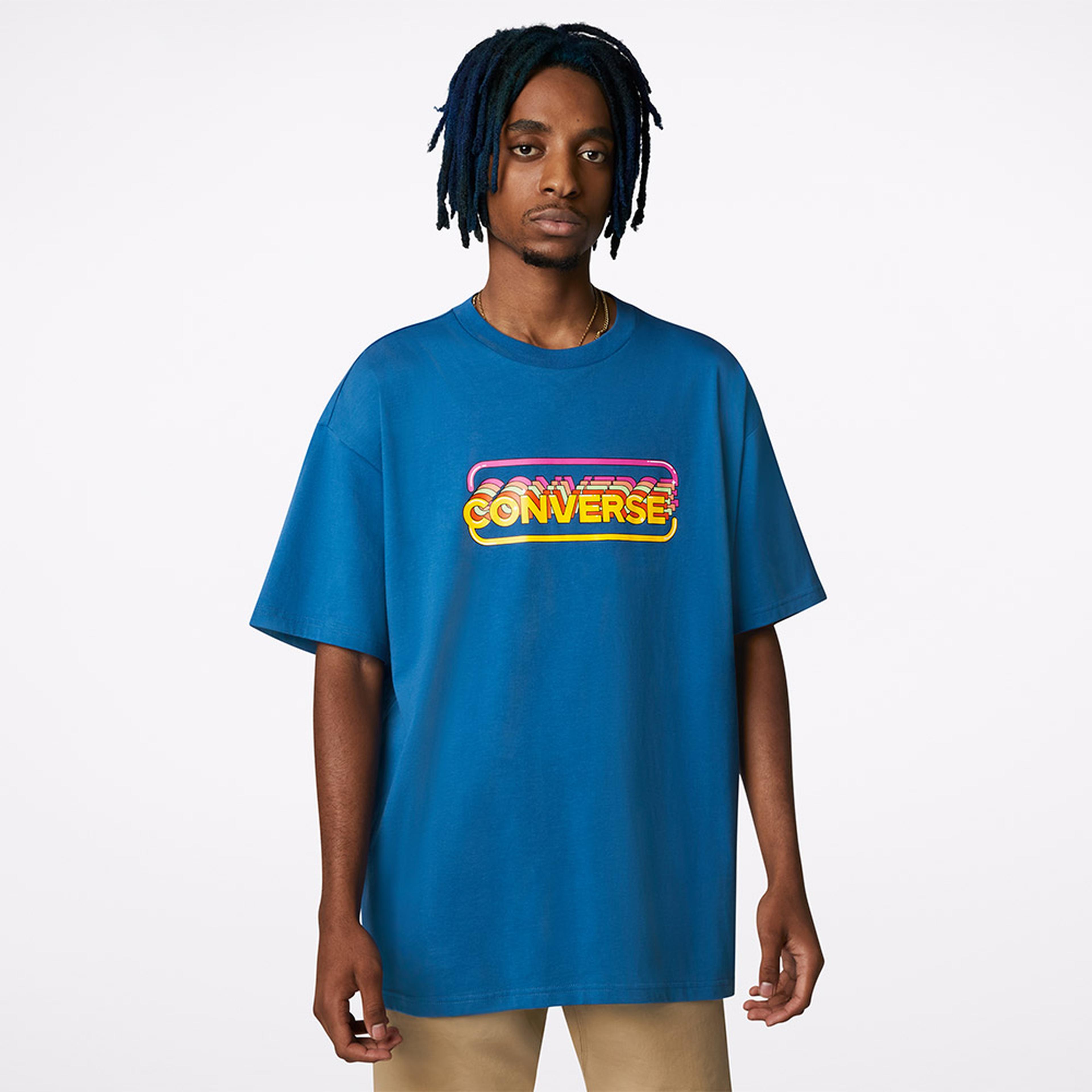Converse Retro Gamer Erkek Mavi T-Shirt