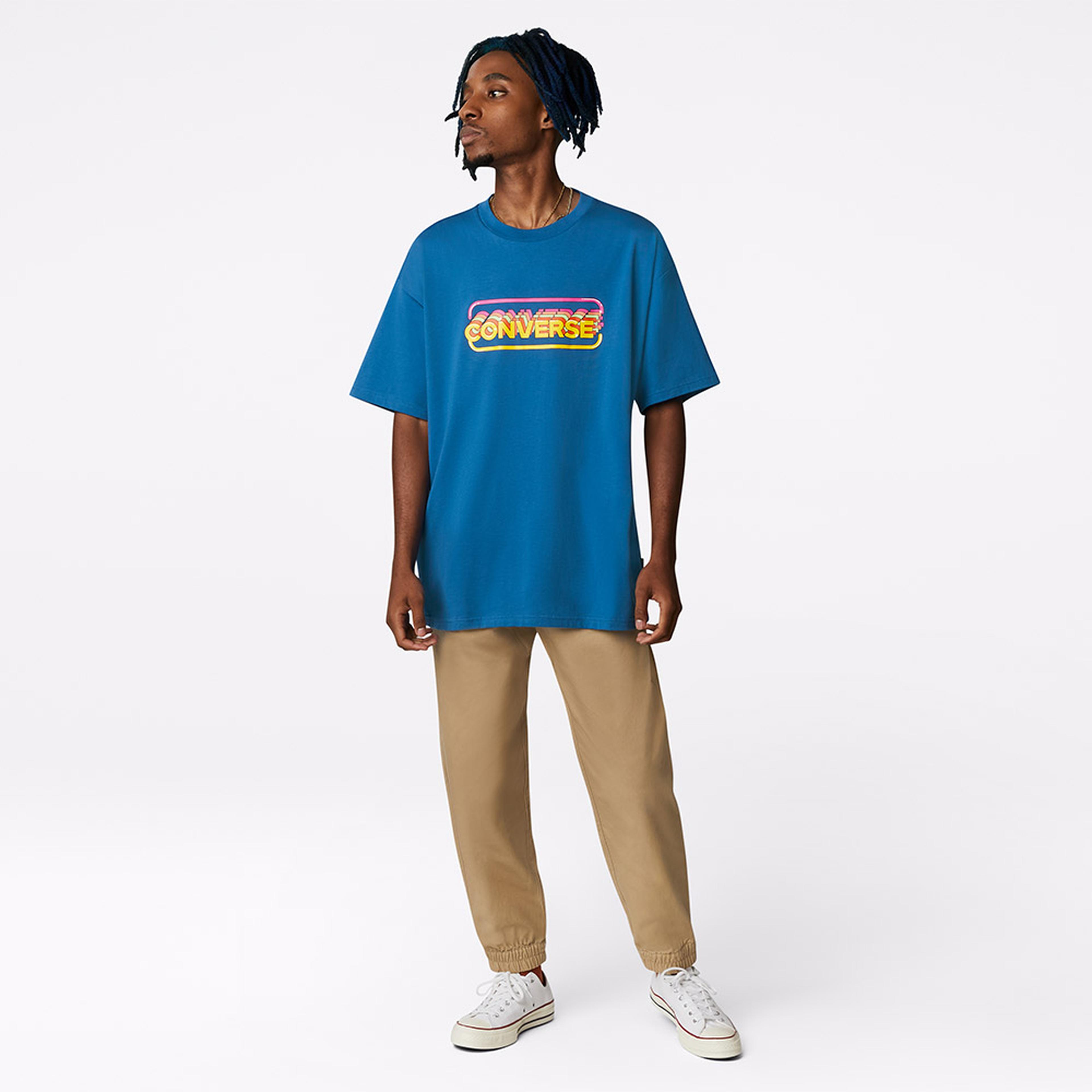 Converse Retro Gamer Erkek Mavi T-Shirt