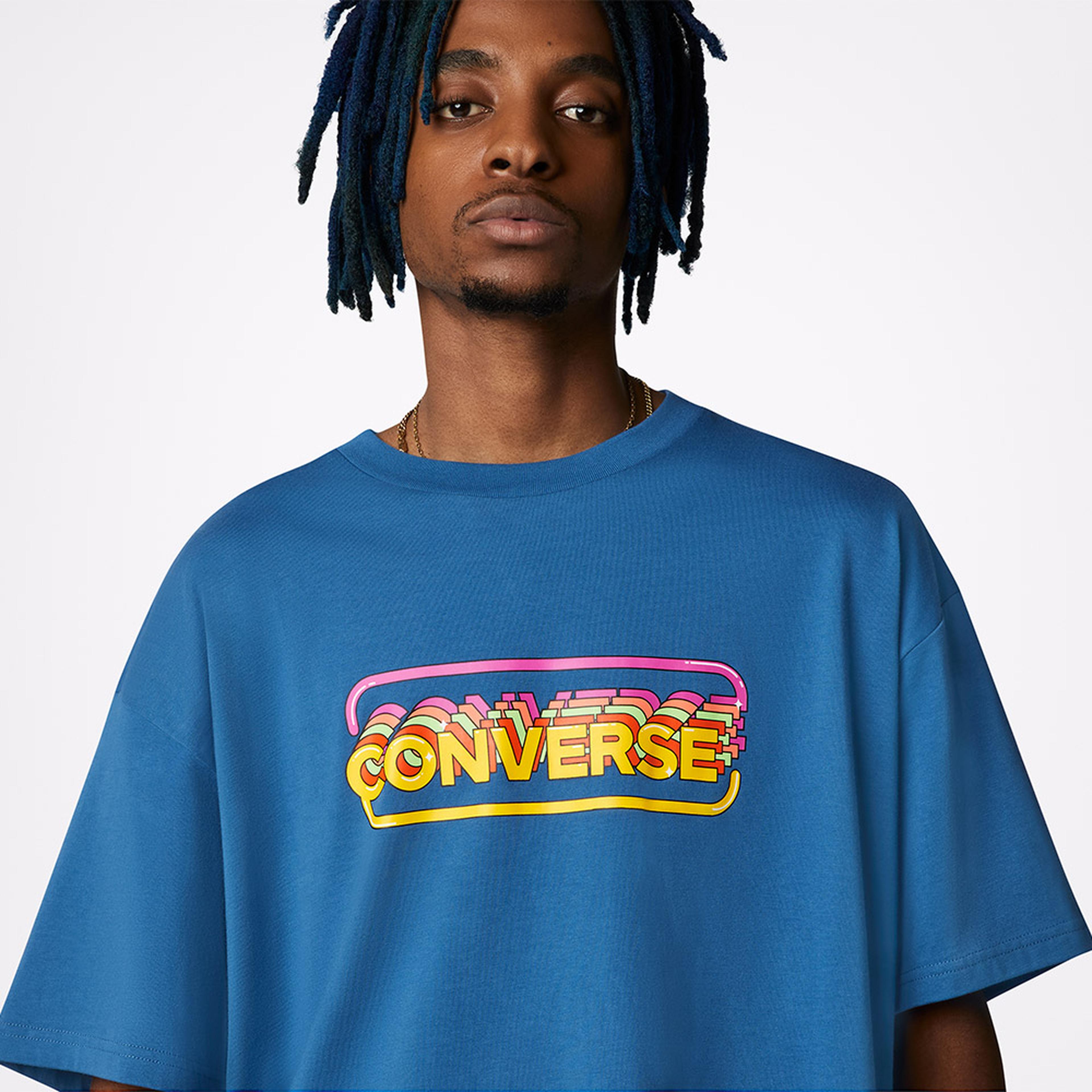 Converse Retro Gamer Erkek Mavi T-Shirt