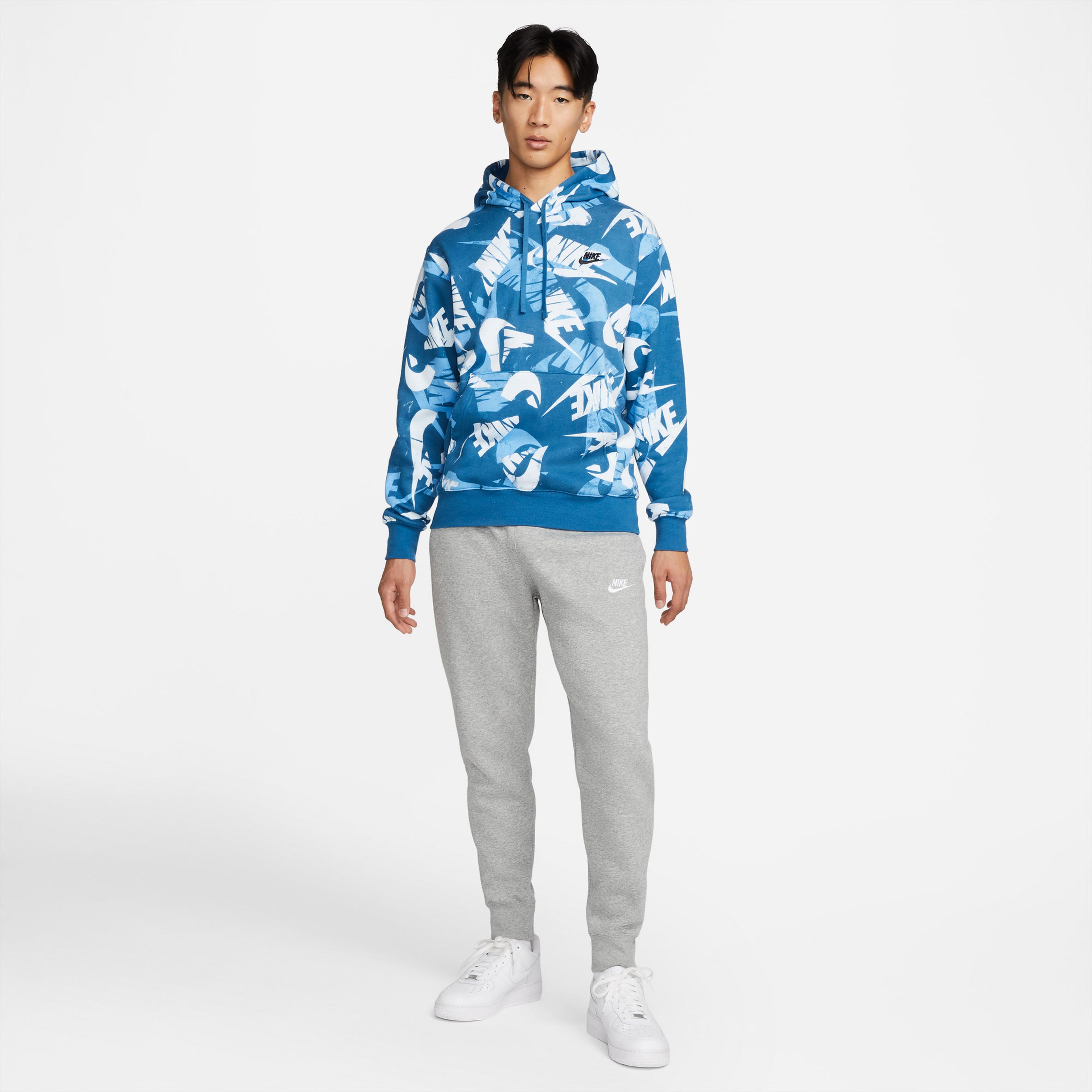 Nike Sportswear Sport Essentials+ Kapüşonlu Erkek Mavi Sweatshirt