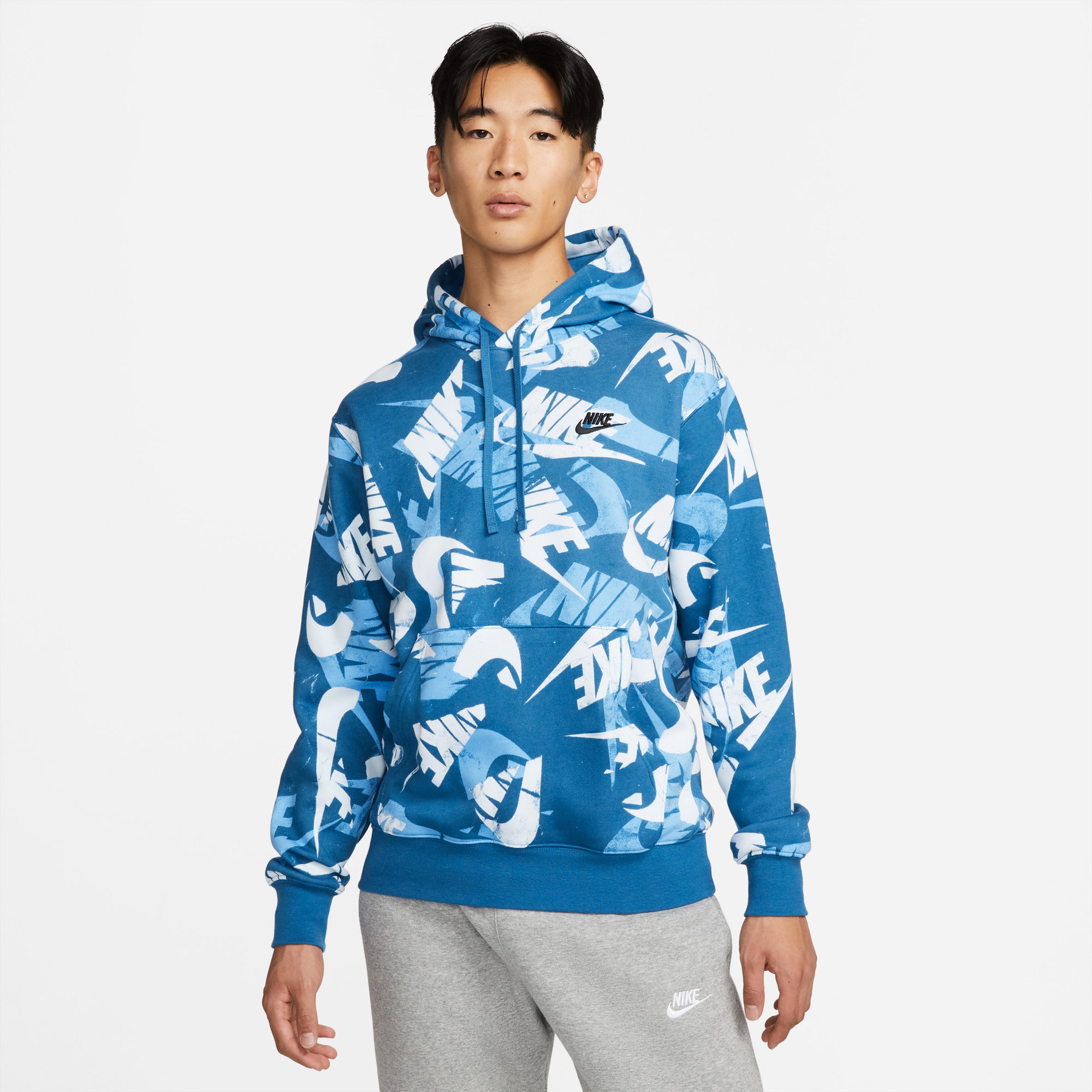 Nike Sportswear Sport Essentials+ Kapüşonlu Erkek Mavi Sweatshirt