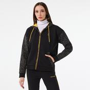 Skechers Printed Panel Full Zip Kadın Siyah Sweatshirt