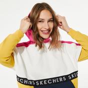 Skechers W Multicolor Panel Hoodie Kadın Sarı Sweatshirt