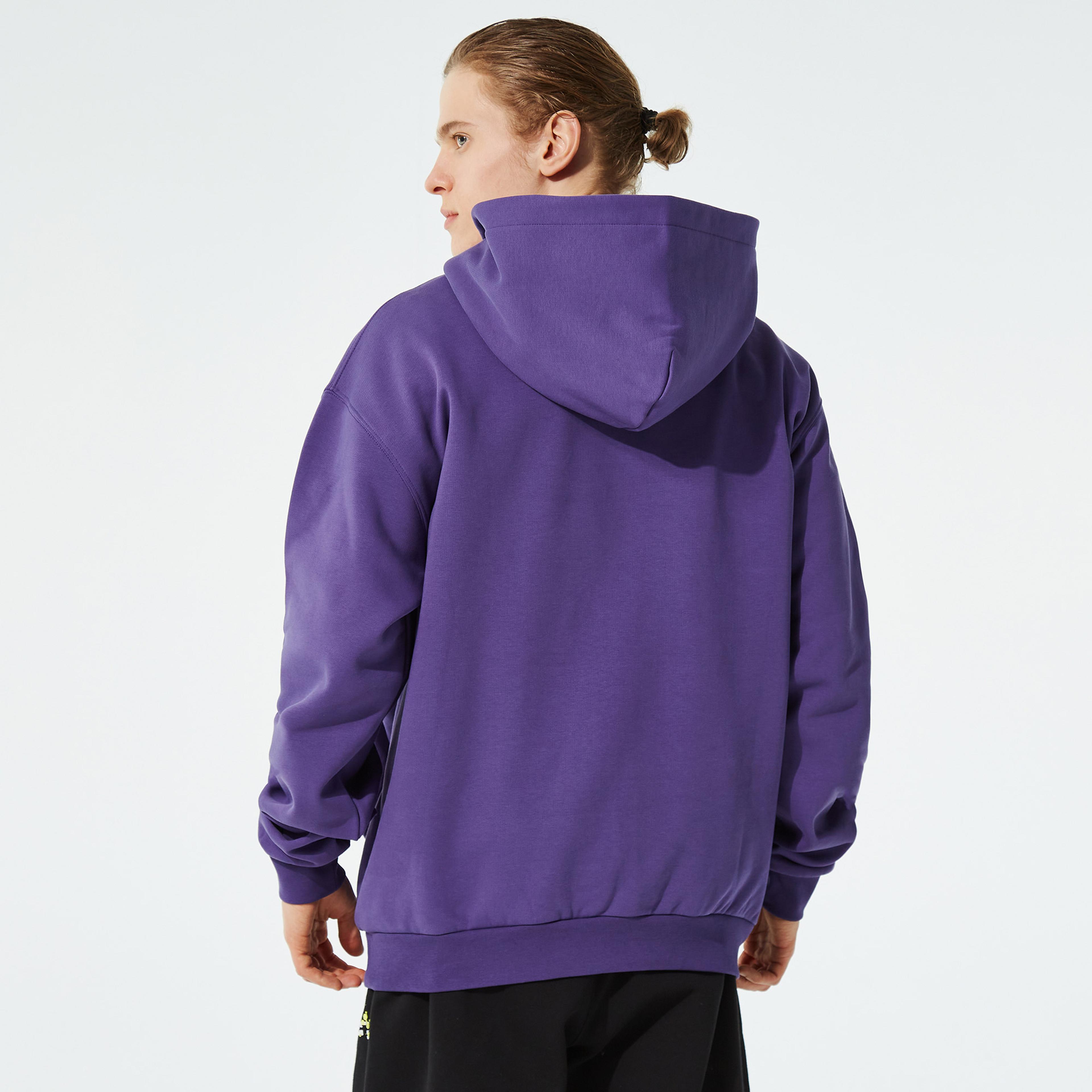 Urban Theory Parçalı Baskılı Erkek Mor Sweatshirt
