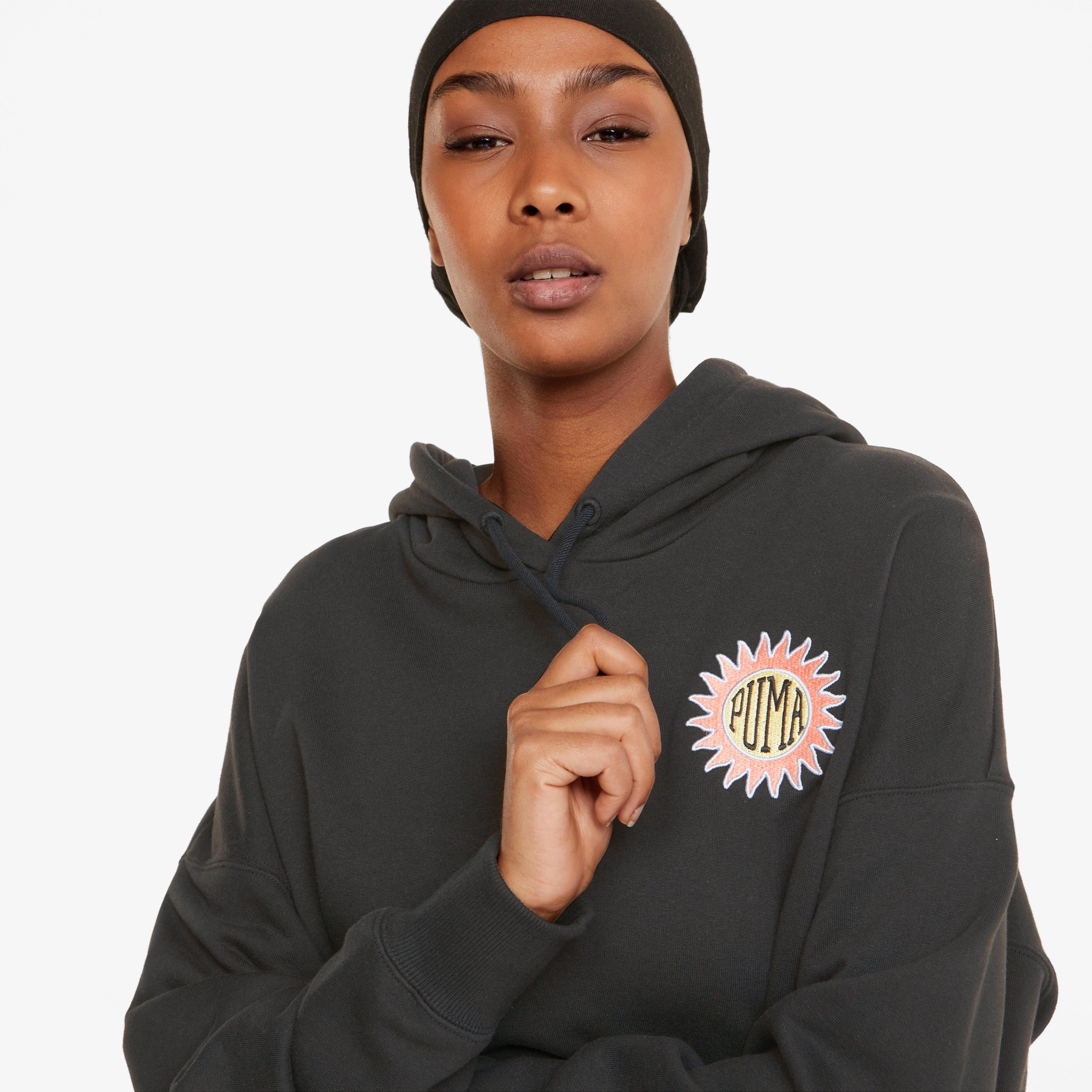 Puma Downtown Kadın Siyah Kapüşonlu Sweatshirt