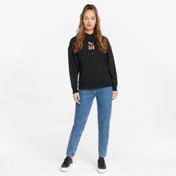Puma Brand Love Kadın Siyah Kapüşonlu Sweatshirt