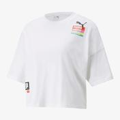 Puma Brand Love Oversized Kadın Beyaz T-Shirt