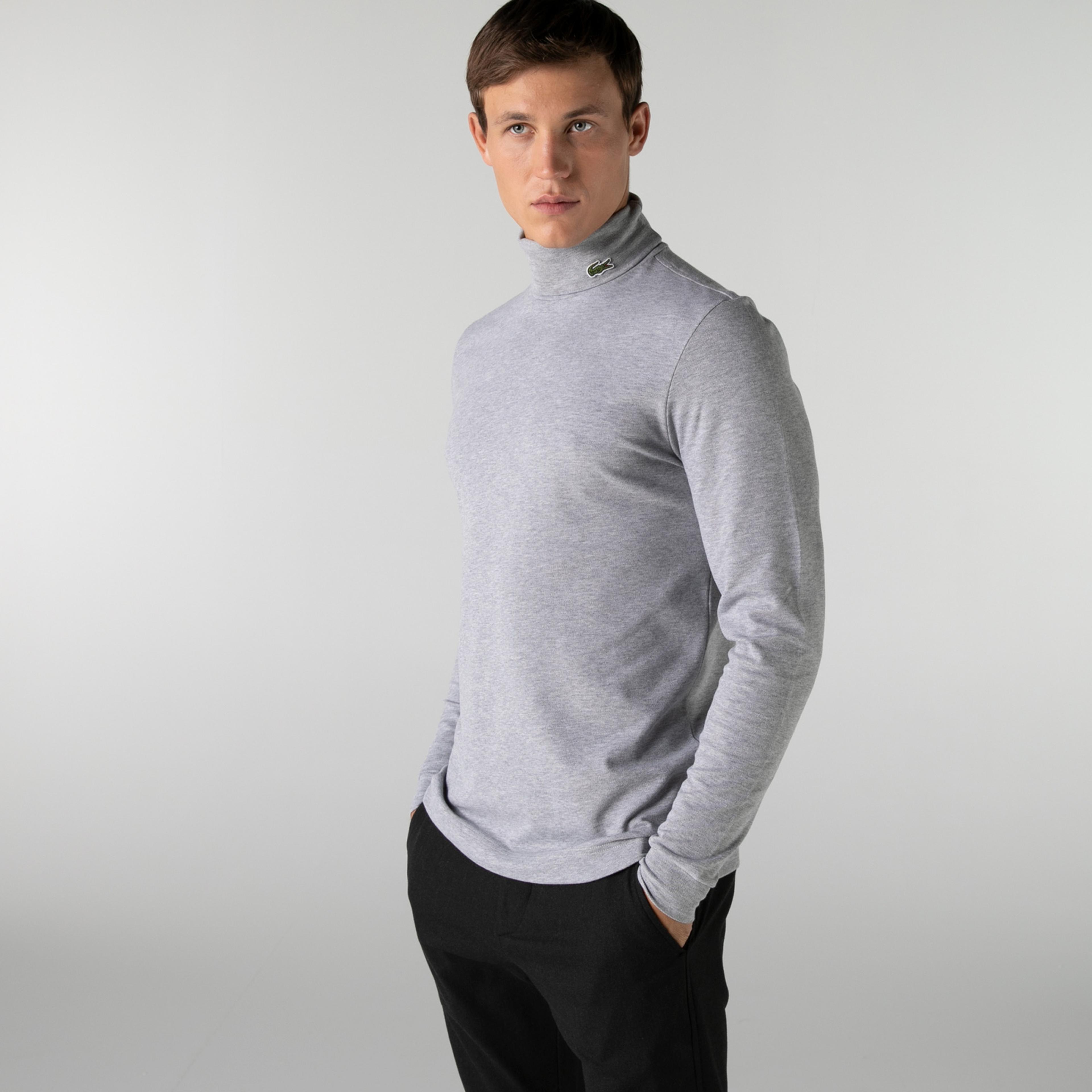 Lacoste Erkek Regular Fit Boğazlı Yaka Gri Sweatshirt