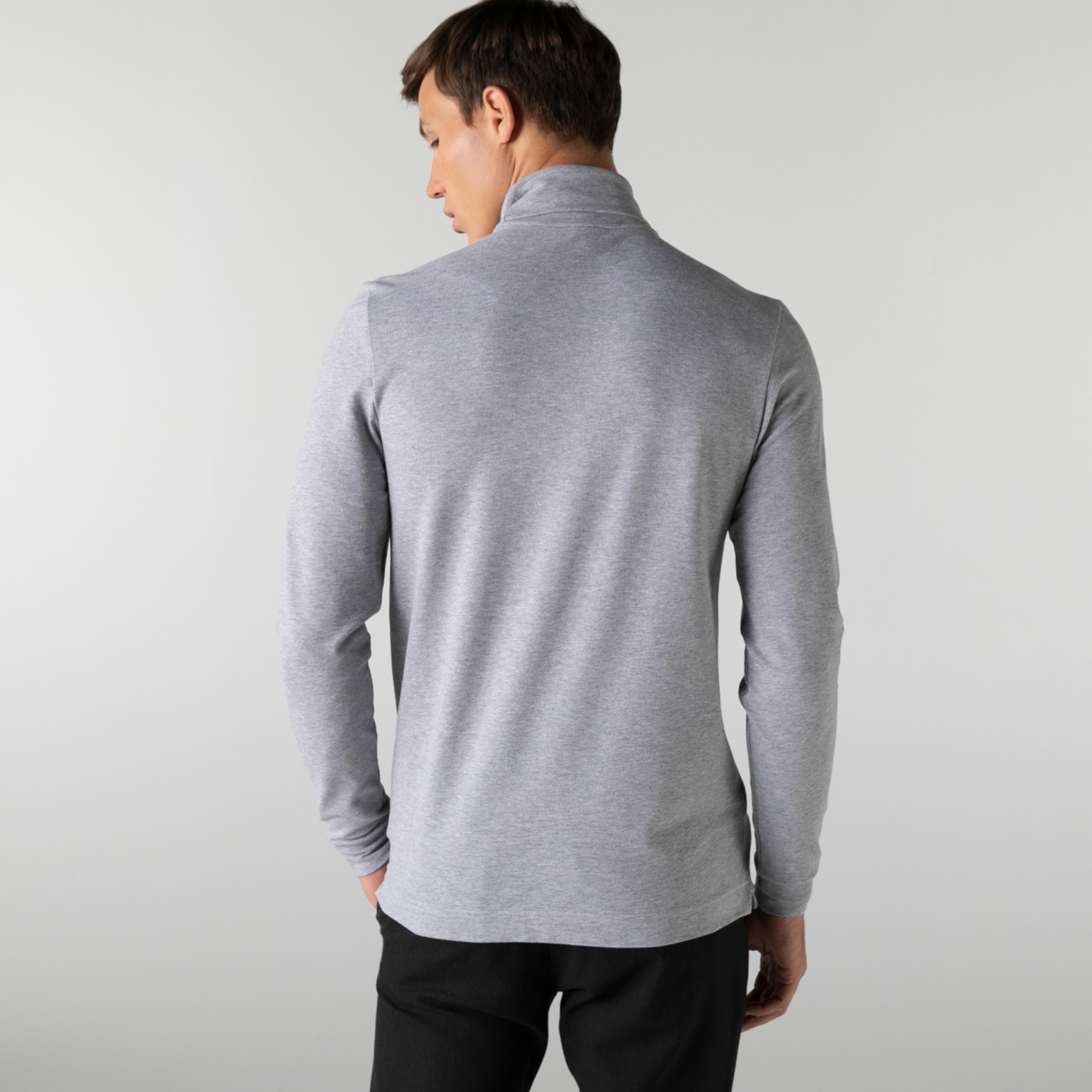 Lacoste Erkek Regular Fit Boğazlı Yaka Gri Sweatshirt