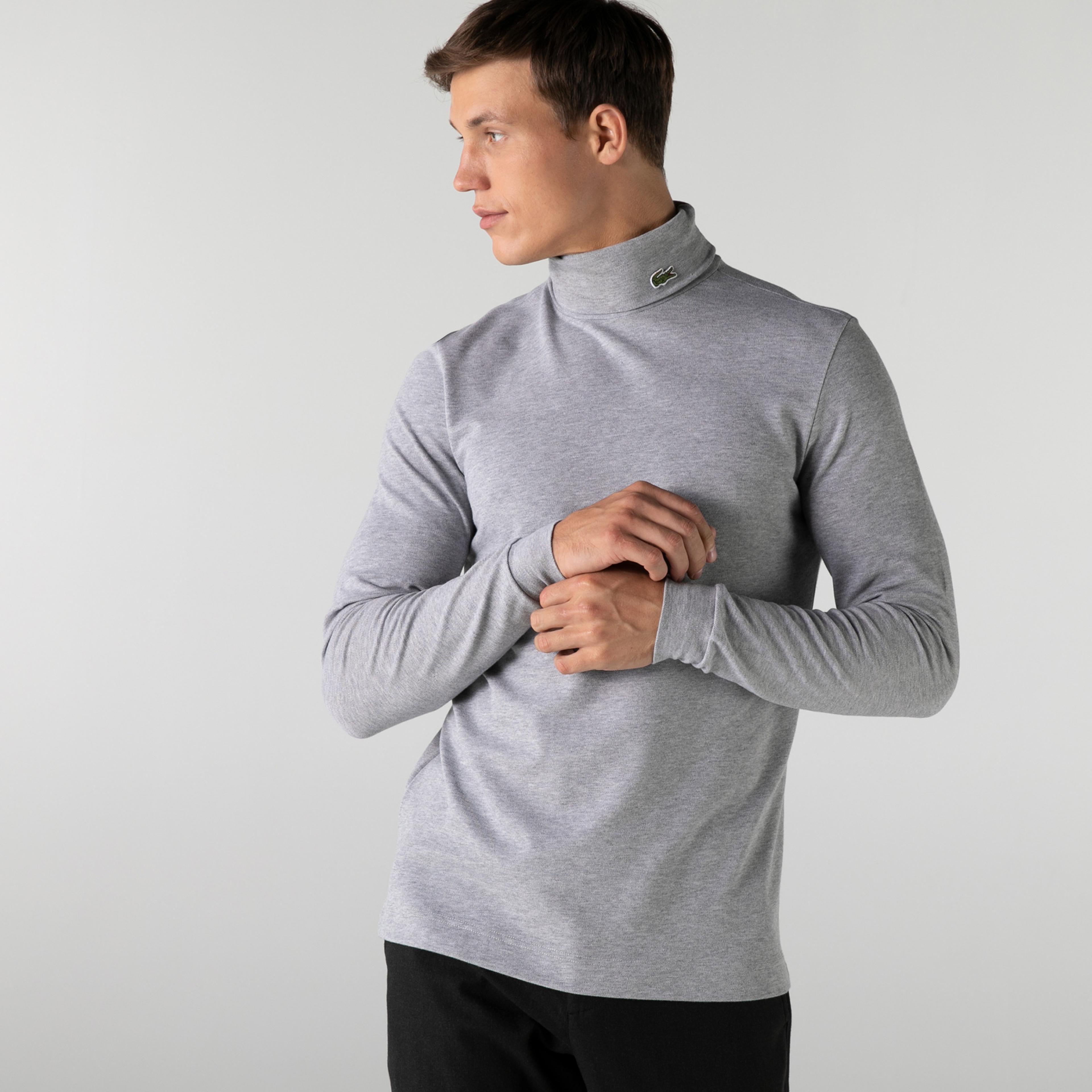 Lacoste Erkek Regular Fit Boğazlı Yaka Gri Sweatshirt