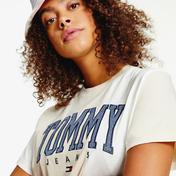 Tommy Hilfiger Collegiate Cut Sew Kadın Beyaz T-Shirt