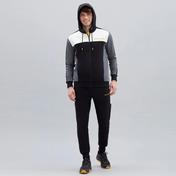 Skechers Terry Fleece Colorblock Full Zip Erkek Siyah Sweatshirt