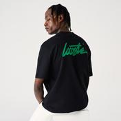 Lacoste L!VE Erkek Relaxed Fit Bisiklet Yaka Baskılı Siyah T-Shirt