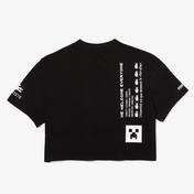 Lacoste X Minecraft Kadın Regular Fit Bisiklet Yaka Baskılı Siyah T-Shirt