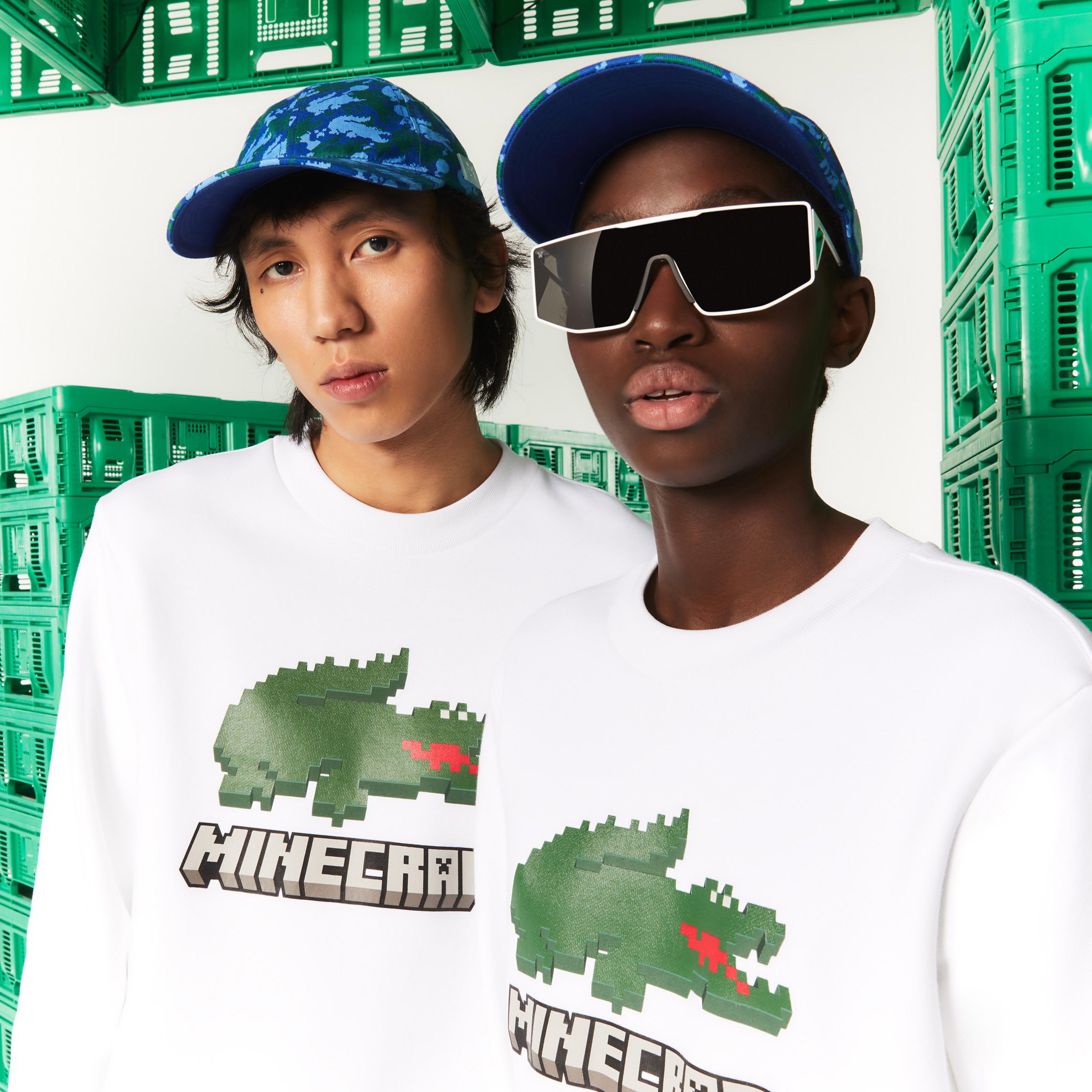 Lacoste X Minecraft Unisex Desenli Mavi Şapka