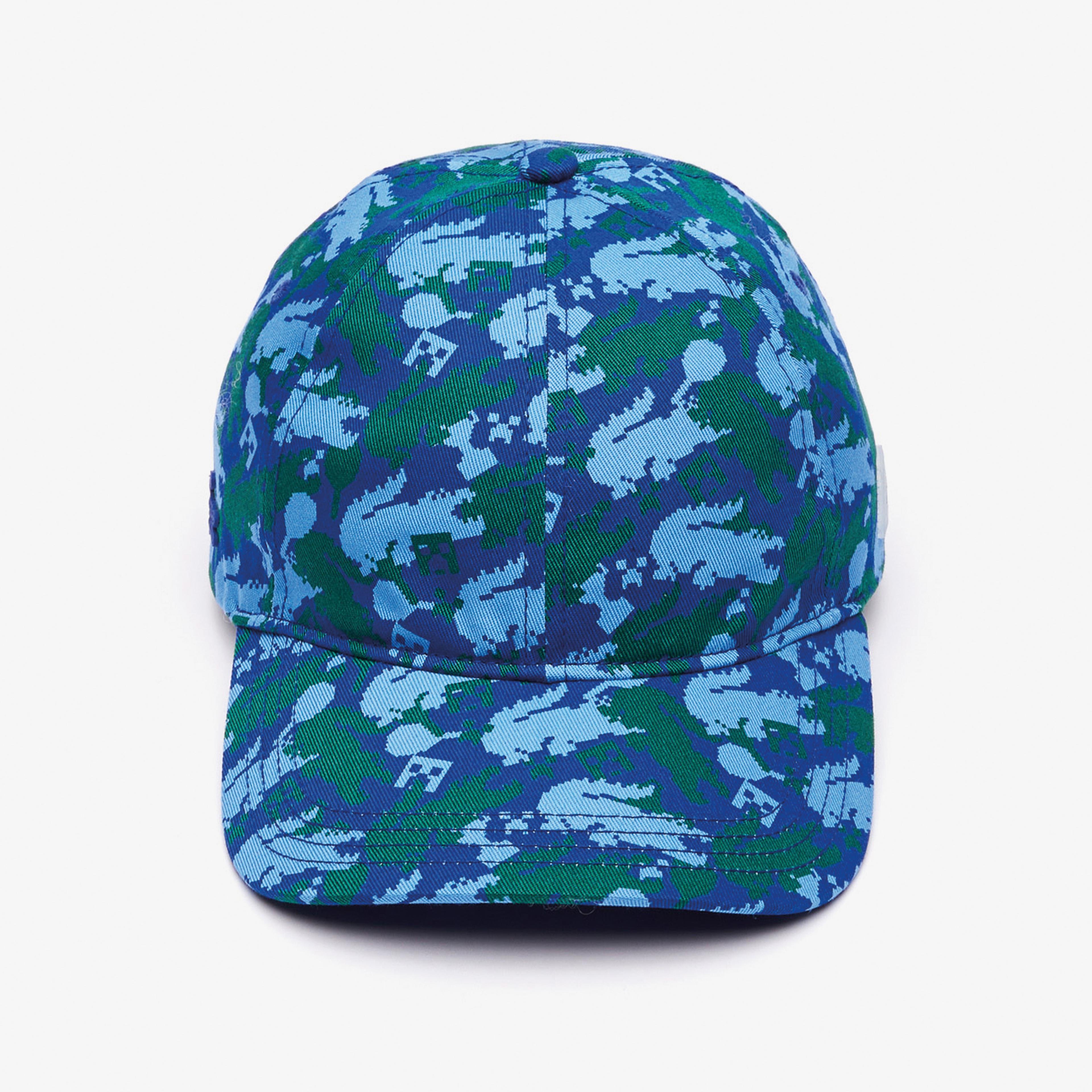 Lacoste X Minecraft Unisex Desenli Mavi Şapka