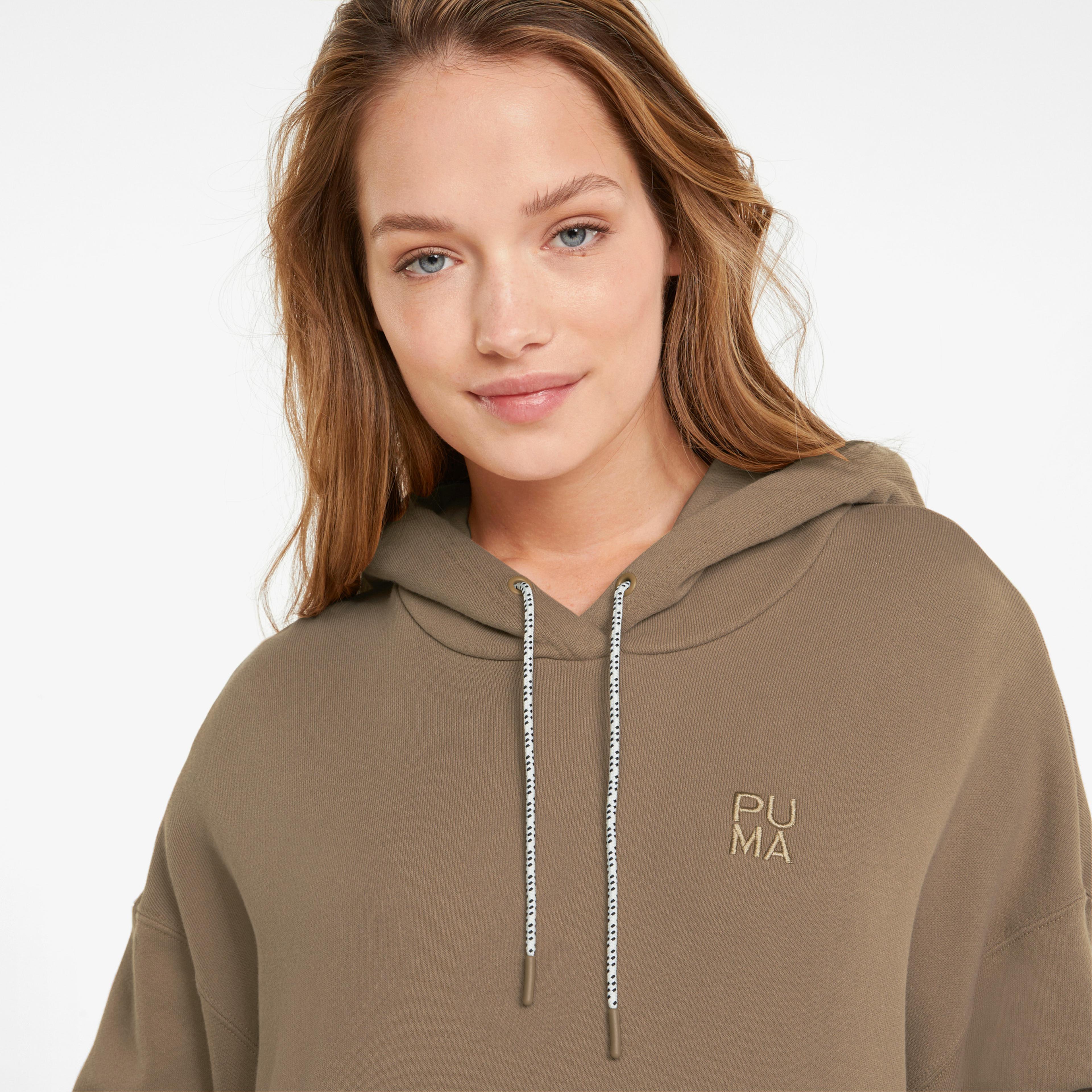 Puma Infuse Kadın Kahverengi Kapüşonlu Sweatshirt