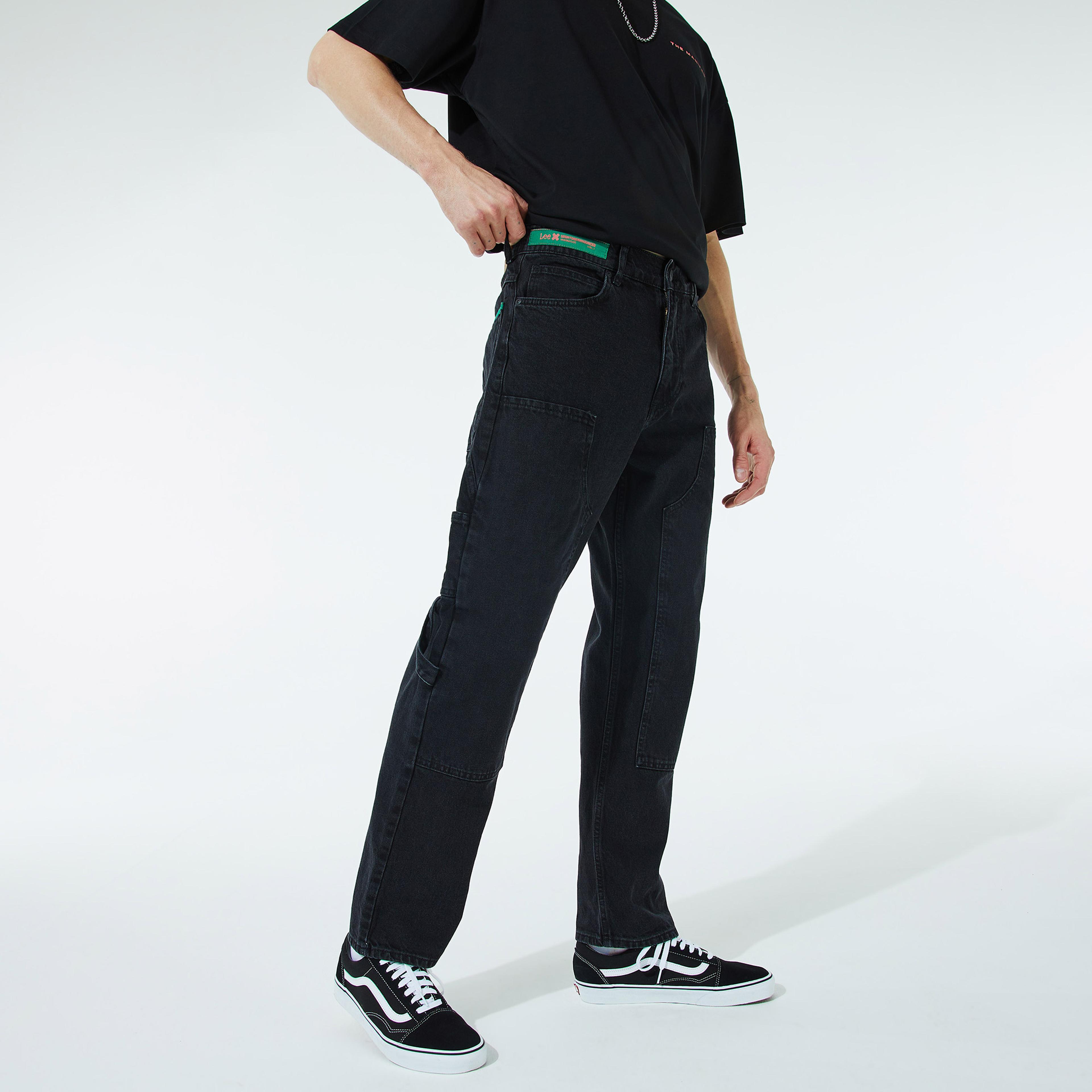 Lee x Soontobeannounced Straight Fit Carpenter Jean Erkek Siyah Pantolon